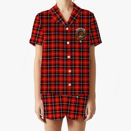 ScotsTee Shop Scottish Marjoribanks SC Crest Women's Short Sleeve Short Set Tartan Pyjama Set