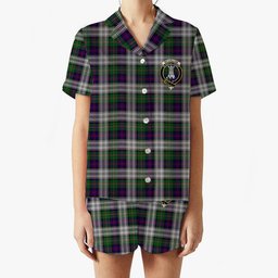ScotsTee Shop Scottish McCallum Dress Crest Women's Short Sleeve Short Set Tartan Pyjama Set