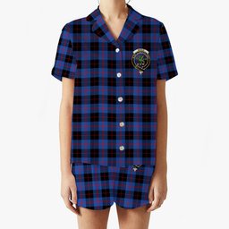 ScotsTee Shop Scottish Maule Modem Crest Women's Short Sleeve Short Set Tartan Pyjama Set