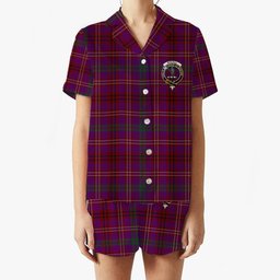 ScotsTee Shop Scottish McCall (Caithness) Crest Women's Short Sleeve Short Set Tartan Pyjama Set