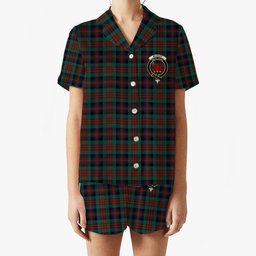 ScotsTee Shop Scottish McDuff Hunting Modern Crest Women's Short Sleeve Short Set Tartan Pyjama Set