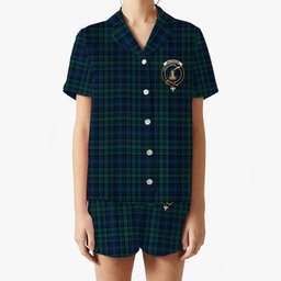 ScotsTee Shop Scottish Matheson Hunting Modern Crest Women's Short Sleeve Short Set Tartan Pyjama Set