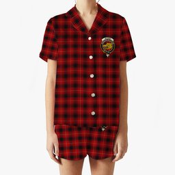 ScotsTee Shop Scottish McIver Crest Women's Short Sleeve Short Set Tartan Pyjama Set