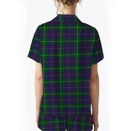 ScotsTee Shop Scottish McIntyre Inglis Crest Women's Short Sleeve Short Set Tartan Pyjama Set