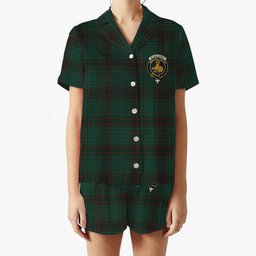 ScotsTee Shop Scottish McGillivray Hunting Modern Crest Women's Short Sleeve Short Set Tartan Pyjama Set