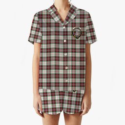 ScotsTee Shop Scottish McLean Dress Ancient Crest Women's Short Sleeve Short Set Tartan Pyjama Set