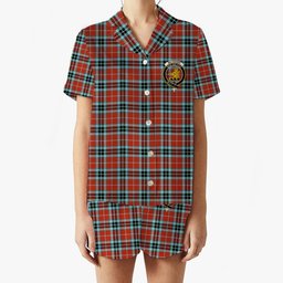 ScotsTee Shop Scottish McTavish Ancient Crest Women's Short Sleeve Short Set Tartan Pyjama Set