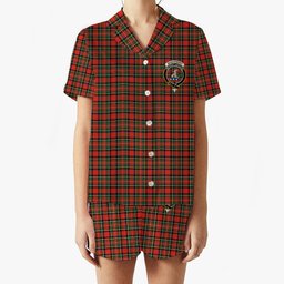 ScotsTee Shop Scottish Monypenny Crest Women's Short Sleeve Short Set Tartan Pyjama Set