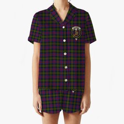 ScotsTee Shop Scottish McLennan Crest Women's Short Sleeve Short Set Tartan Pyjama Set
