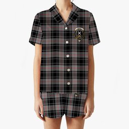 ScotsTee Shop Scottish Moffat Modern SC Crest Women's Short Sleeve Short Set Tartan Pyjama Set