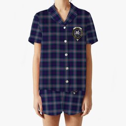 ScotsTee Shop Scottish Nevoy Crest Women's Short Sleeve Short Set Tartan Pyjama Set