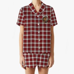 ScotsTee Shop Scottish McPhee Dress Ancient Crest Women's Short Sleeve Short Set Tartan Pyjama Set