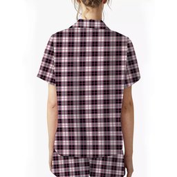 ScotsTee Shop Scottish McPherson Hunting Modern Crest Women's Short Sleeve Short Set Tartan Pyjama Set