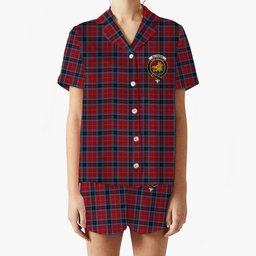 ScotsTee Shop Scottish McTavish Crest Women's Short Sleeve Short Set Tartan Pyjama Set