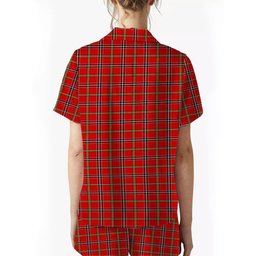 ScotsTee Shop Scottish Meldrum Dress Modern Crest Women's Short Sleeve Short Set Tartan Pyjama Set