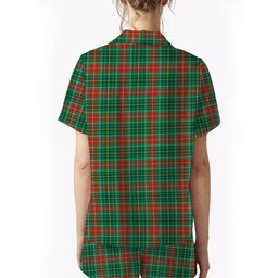 ScotsTee Shop Scottish Muirhead Modern Crest Women's Short Sleeve Short Set Tartan Pyjama Set