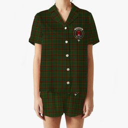ScotsTee Shop Scottish Mcnaghten Hunting Crest Women's Short Sleeve Short Set Tartan Pyjama Set