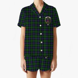 ScotsTee Shop Scottish Ogilvie of Inverarity VS 2 Crest Women's Short Sleeve Short Set Tartan Pyjama Set