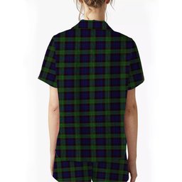 ScotsTee Shop Scottish Nicolson Green Hunting Crest Women's Short Sleeve Short Set Tartan Pyjama Set