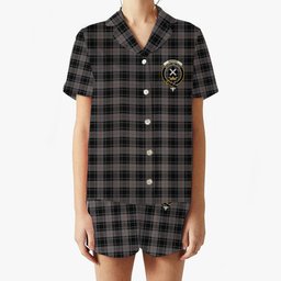 ScotsTee Shop Scottish Moffat 1984 Crest Women's Short Sleeve Short Set Tartan Pyjama Set