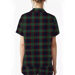 ScotsTee Shop Scottish Nicolson Hunting Modern Crest Women's Short Sleeve Short Set Tartan Pyjama Set