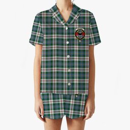 ScotsTee Shop Scottish McLeod Of Californian Ancient Crest Women's Short Sleeve Short Set Tartan Pyjama Set