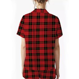 ScotsTee Shop Scottish McQueen Modern Crest Women's Short Sleeve Short Set Tartan Pyjama Set