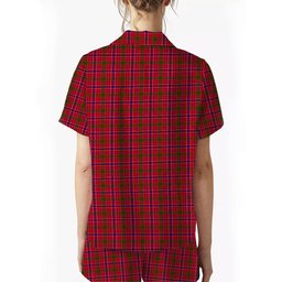 ScotsTee Shop Scottish McRae Modern Crest Women's Short Sleeve Short Set Tartan Pyjama Set