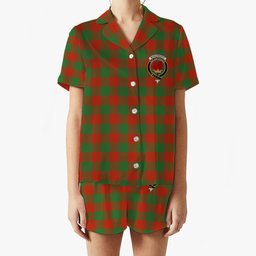ScotsTee Shop Scottish Moncreiffe Ancient Crest Women's Short Sleeve Short Set Tartan Pyjama Set