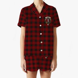 ScotsTee Shop Scottish McSwan Crest Women's Short Sleeve Short Set Tartan Pyjama Set