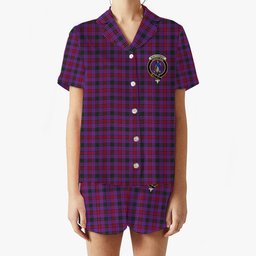 ScotsTee Shop Scottish Montgomery Modern Crest Women's Short Sleeve Short Set Tartan Pyjama Set