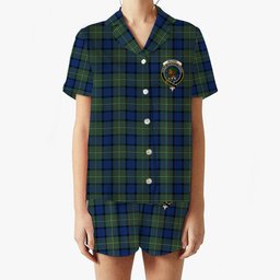 ScotsTee Shop Scottish Moore Modern Crest Women's Short Sleeve Short Set Tartan Pyjama Set