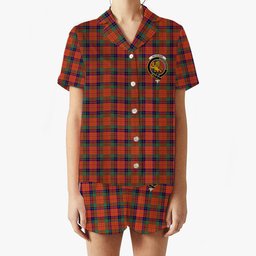 ScotsTee Shop Scottish Nicolson Ancient Crest Women's Short Sleeve Short Set Tartan Pyjama Set