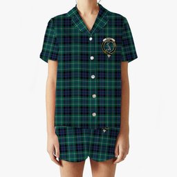 ScotsTee Shop Scottish McNeil of Colonsay Modern Crest Women's Short Sleeve Short Set Tartan Pyjama Set