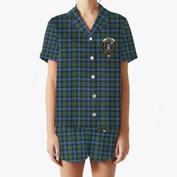 ScotsTee Shop Scottish McRae Hunting Ancient Crest Women's Short Sleeve Short Set Tartan Pyjama Set