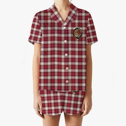 ScotsTee Shop Scottish McPhee Dress Modern Crest Women's Short Sleeve Short Set Tartan Pyjama Set