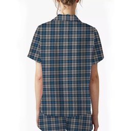 ScotsTee Shop Scottish Napier Modern Crest Women's Short Sleeve Short Set Tartan Pyjama Set