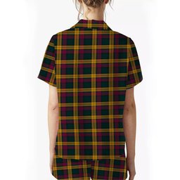 ScotsTee Shop Scottish McMillan Modern Crest Women's Short Sleeve Short Set Tartan Pyjama Set