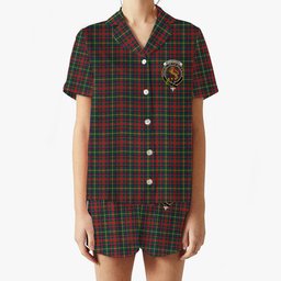 ScotsTee Shop Scottish McKintosh Hunting Modern Crest Women's Short Sleeve Short Set Tartan Pyjama Set