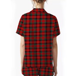 ScotsTee Shop Scottish McNicol Modern Crest Women's Short Sleeve Short Set Tartan Pyjama Set
