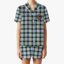 ScotsTee Shop Scottish Mcnaghten Dress Ancient Crest Women's Short Sleeve Short Set Tartan Pyjama Set