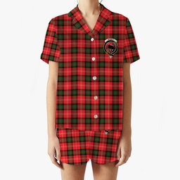 ScotsTee Shop Scottish Nesbitt Modern Crest Women's Short Sleeve Short Set Tartan Pyjama Set