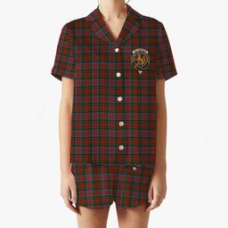 ScotsTee Shop Scottish McPherson Ancient Crest Women's Short Sleeve Short Set Tartan Pyjama Set