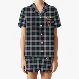 ScotsTee Shop Scottish McLeod Of Californian Crest Women's Short Sleeve Short Set Tartan Pyjama Set