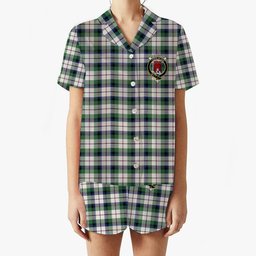 ScotsTee Shop Scottish Mcnaghten Dress Modern Crest Women's Short Sleeve Short Set Tartan Pyjama Set
