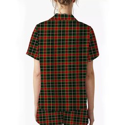 ScotsTee Shop Scottish McLachlan Hunting Modern Crest Women's Short Sleeve Short Set Tartan Pyjama Set