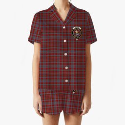 ScotsTee Shop Scottish Murray of Polmaise Crest Women's Short Sleeve Short Set Tartan Pyjama Set
