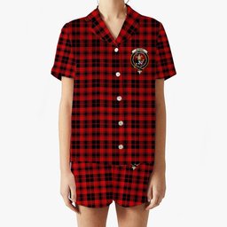 ScotsTee Shop Scottish Murray of Ochtertyre Modern Crest Women's Short Sleeve Short Set Tartan Pyjama Set