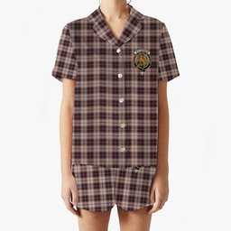 ScotsTee Shop Scottish McPherson Hunting Ancient Crest Women's Short Sleeve Short Set Tartan Pyjama Set