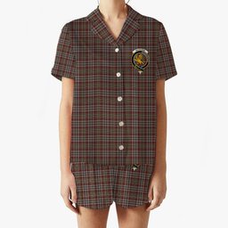 ScotsTee Shop Scottish Nicolson Hunting Weathered Crest Women's Short Sleeve Short Set Tartan Pyjama Set